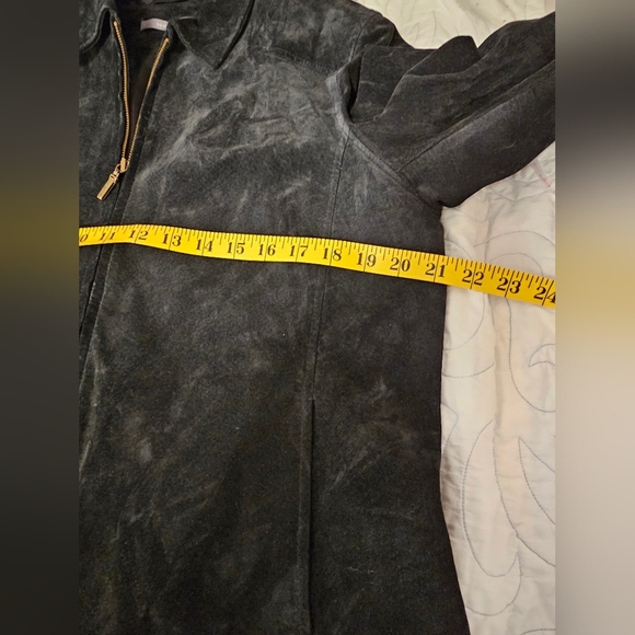 Liz Claiborne 100% Suede Women's Black Zip-Up Jacket Size Large - Picture 7 of 9